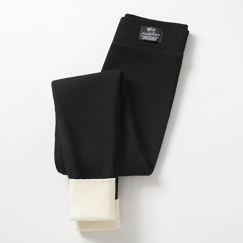 Women’s Lambswool Fleece-Lined High-Waist Winter Leggings