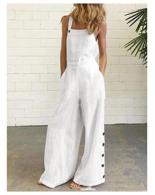 High-Waisted Sleeveless Wide-Leg Jumpsuit – 8 Colors, S–2XL