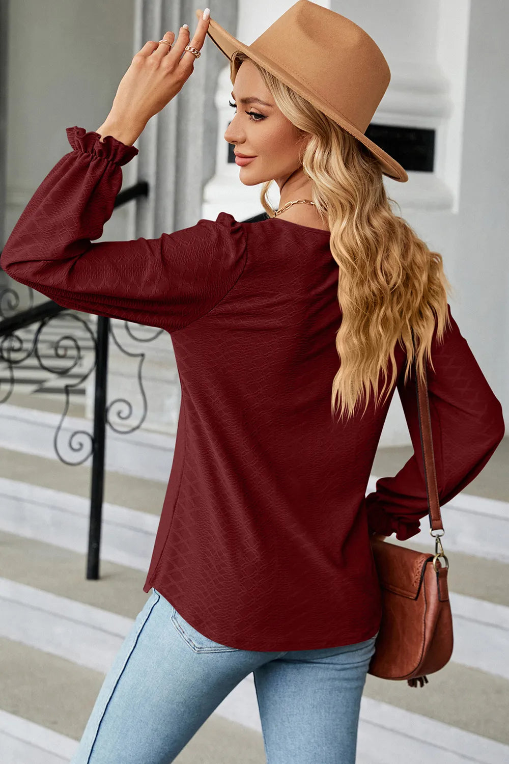 🌸 Round Neck Flounce Sleeve T-Shirt