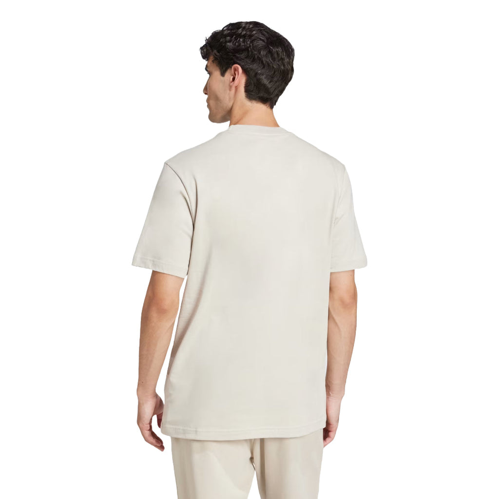 adidas Men's Essentials Small Logo Single Jersey Tee - Beige / White