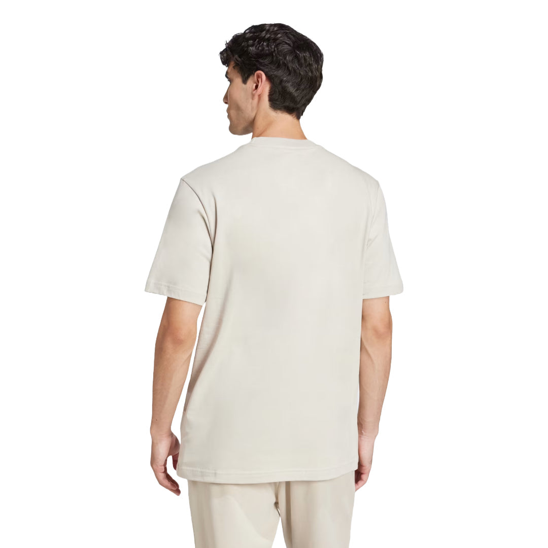adidas Men's Essentials Small Logo Single Jersey Tee - Beige / White