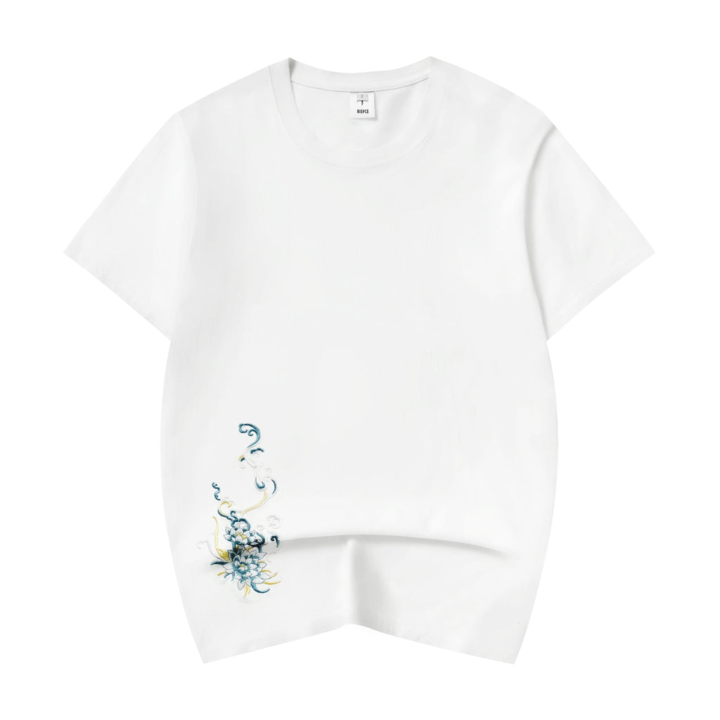 ET517 Blue Kirin Embroidered Tee