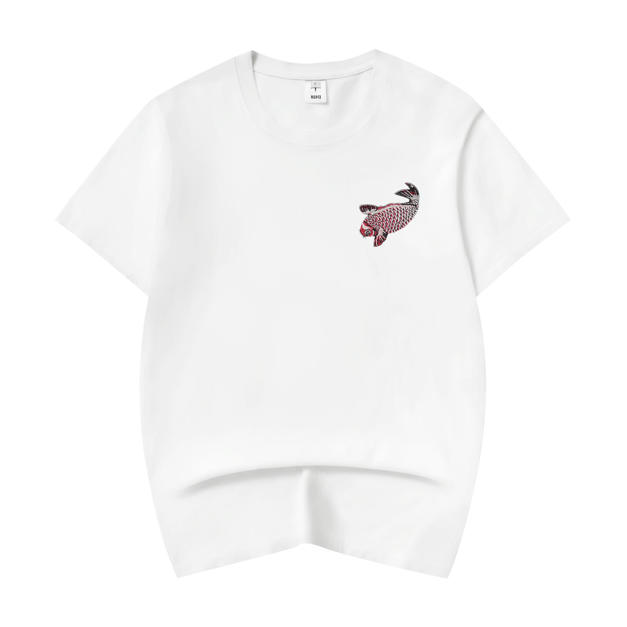 ET520 Red Koi Wave Rider Embroidered Tee