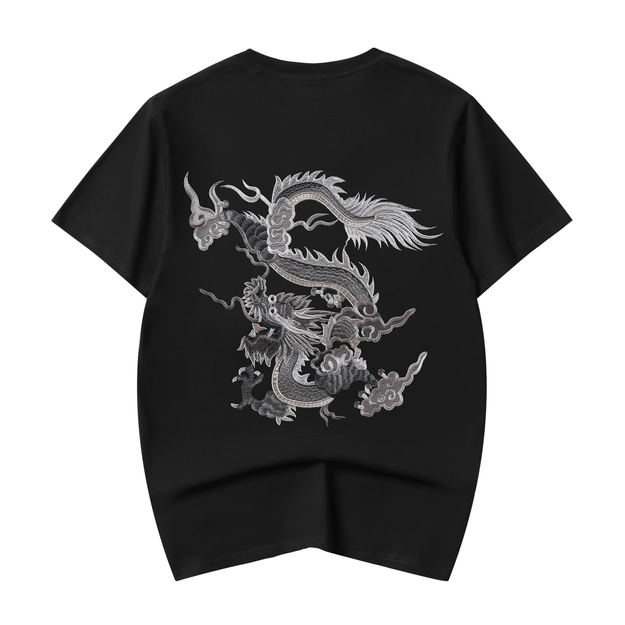 ET521 Grey Dragon Embroidered Tee
