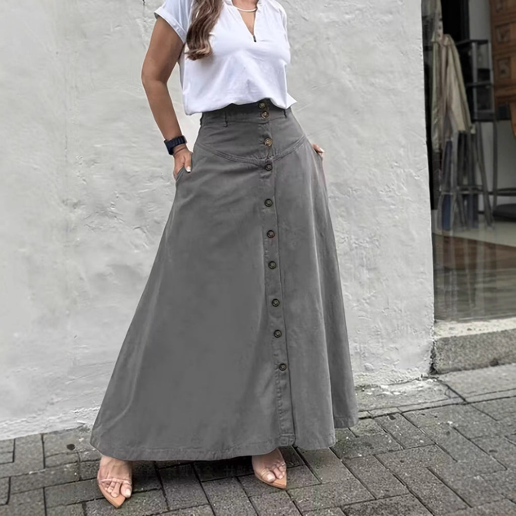 Women's Elegant High-Waist A-Line Skirt