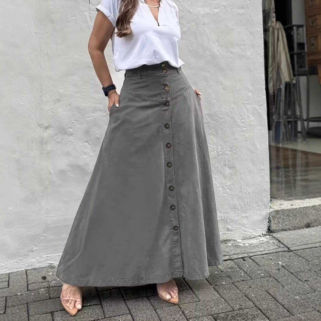 Women's Elegant High-Waist A-Line Skirt