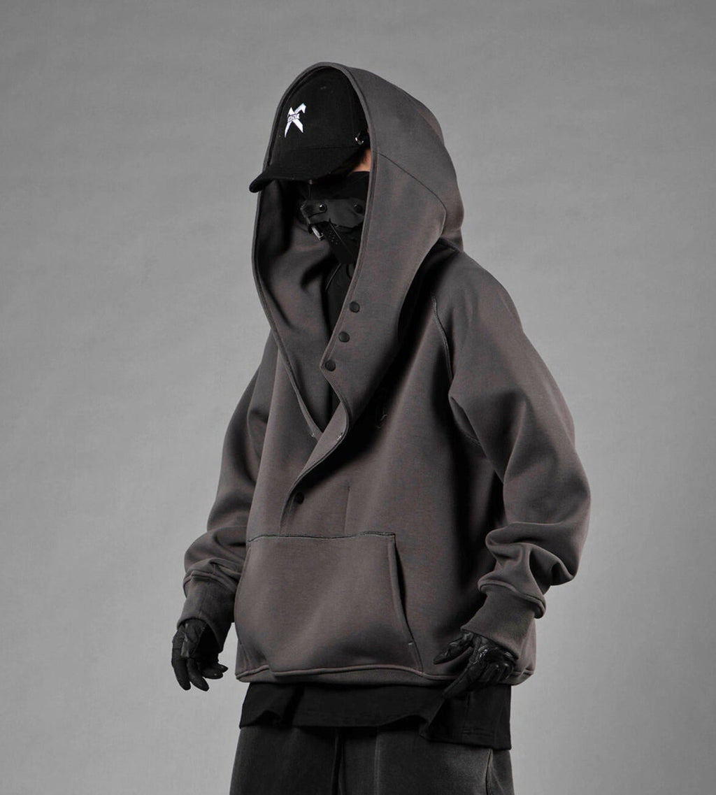 HiH38 Grey Layered Hoodie