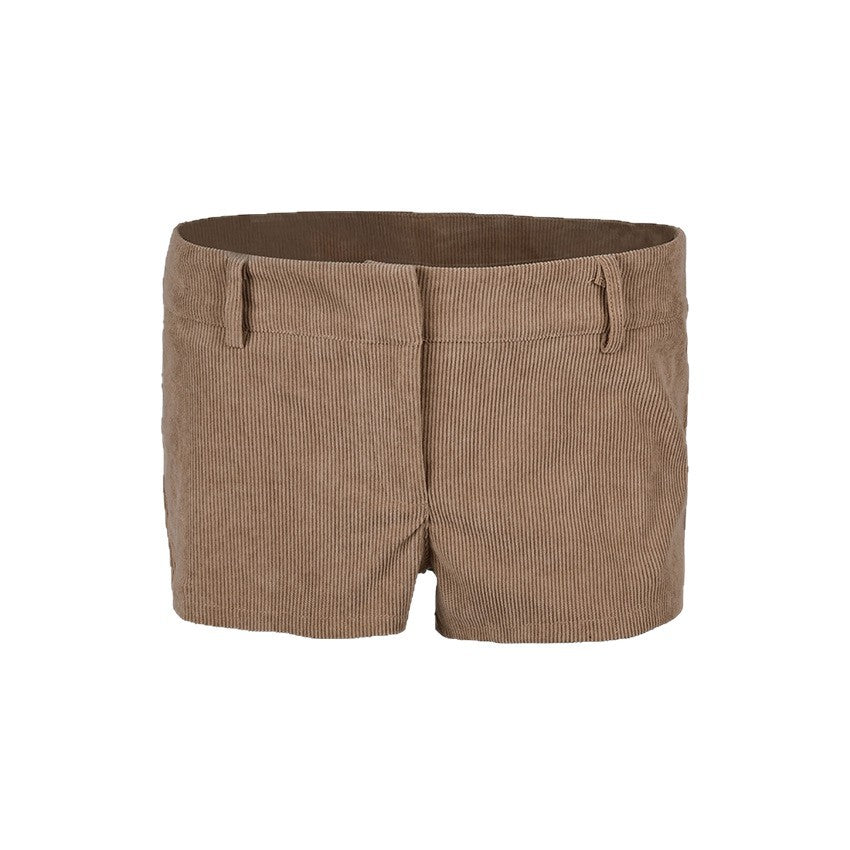 Women's Low-Rise Straight-Leg Corduroy Shorts