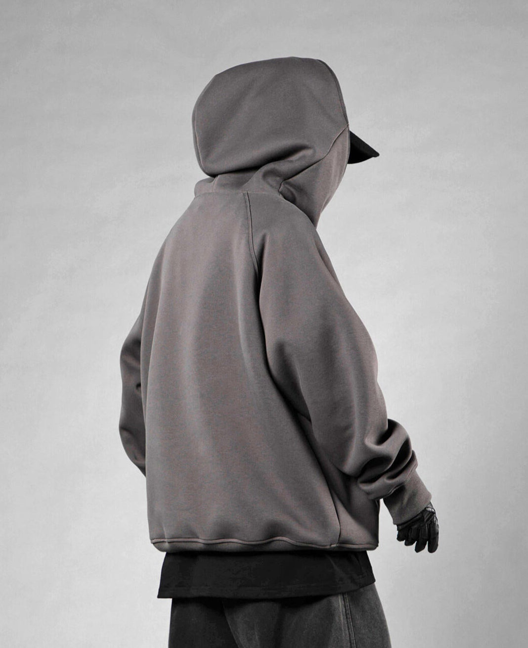 HiH38 Grey Layered Hoodie