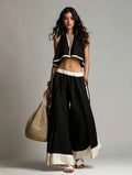 Sleeveless V-Neck Two-Piece Set – Solid Color Lounge & Casual Outfit