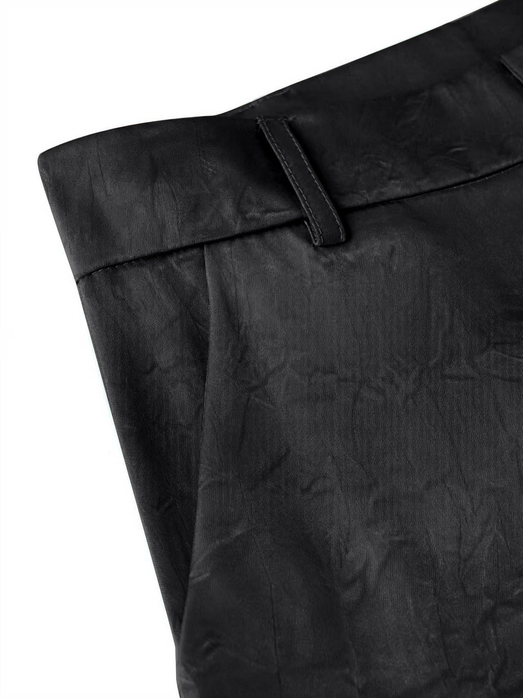 Women's Silky Satin Wide-Leg Trousers – High-Waist Pocket Pants