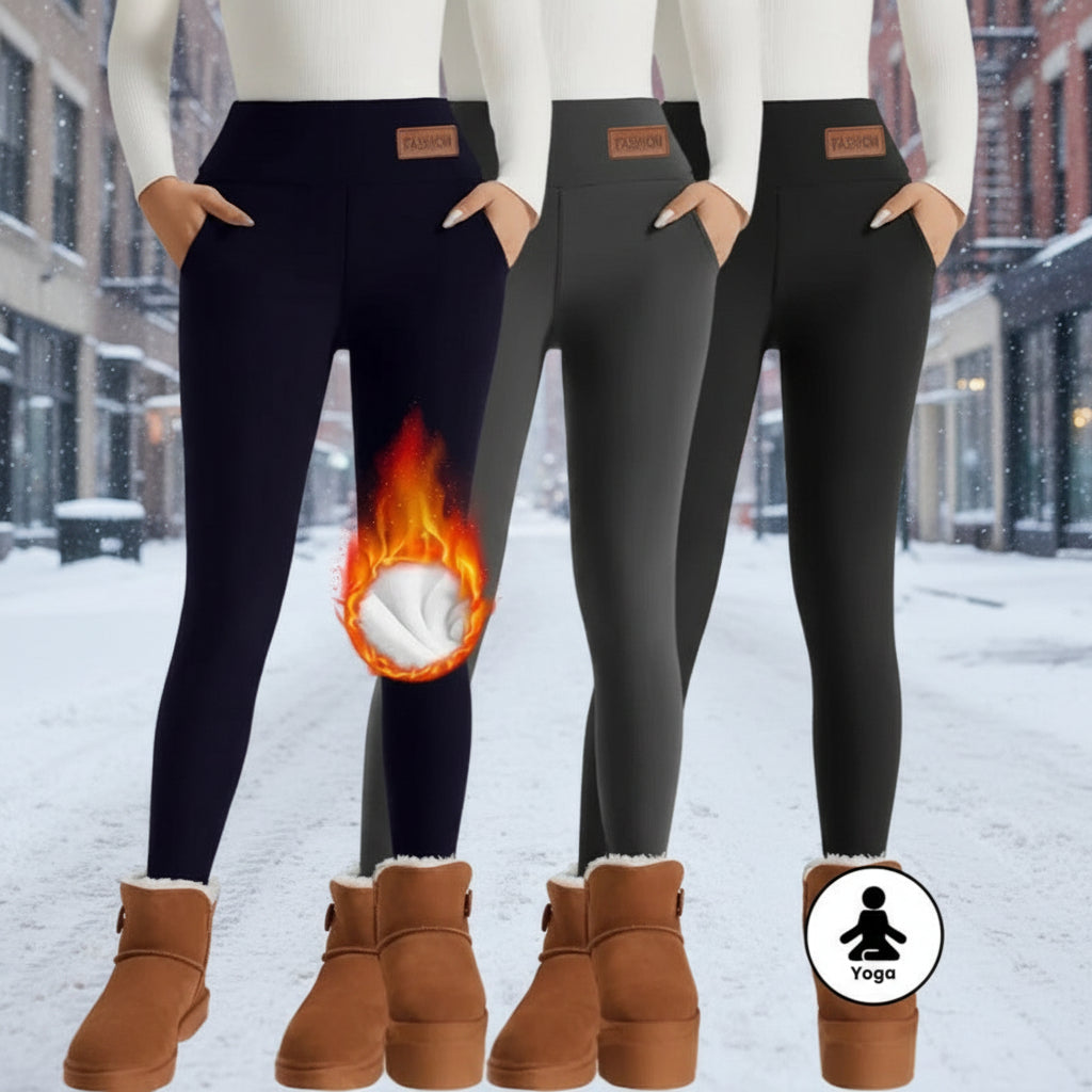 Women’s High-Waist Fleece-Lined Warm Leggings
