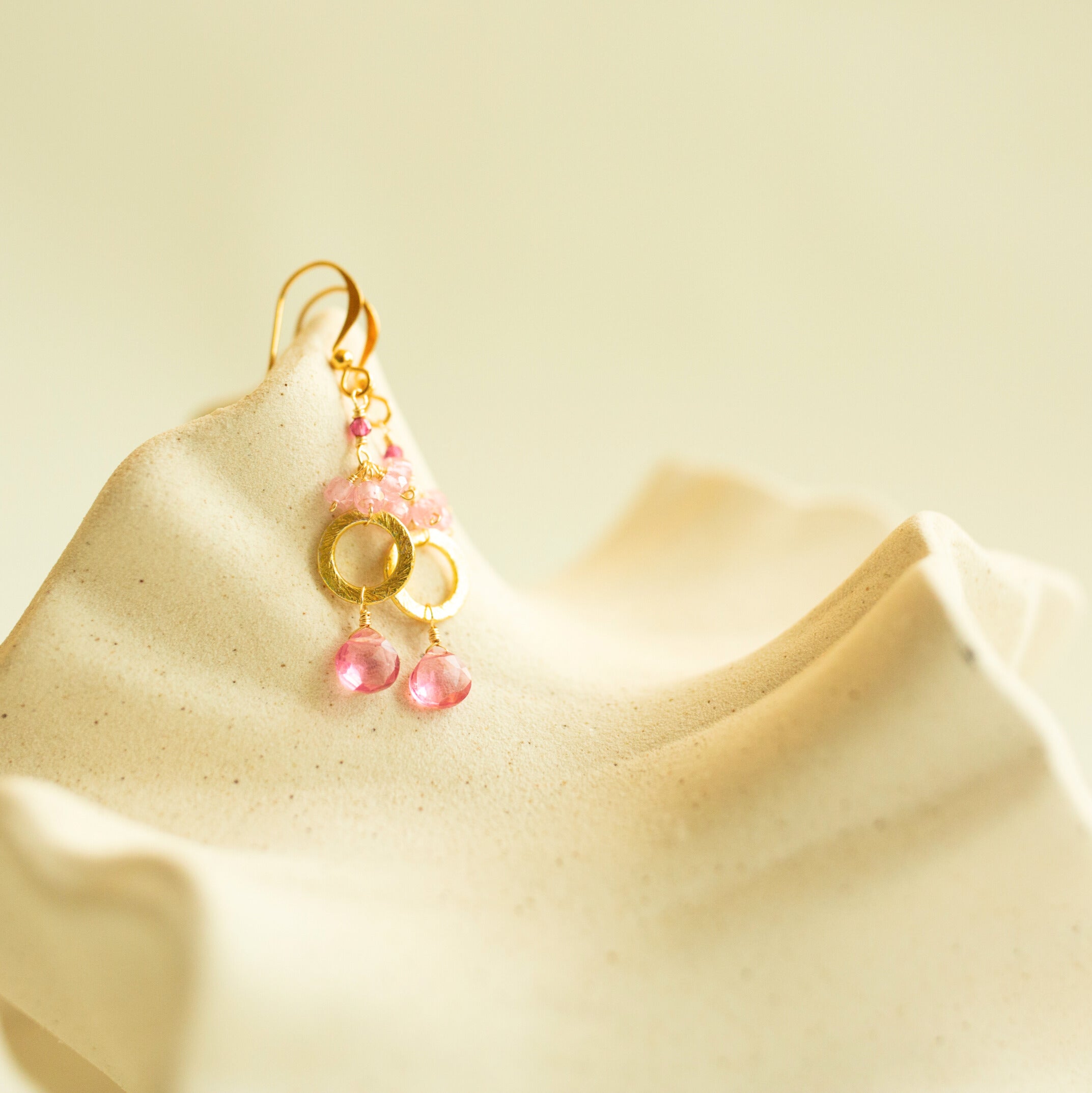 Pink Tourmaline Solara Earrings