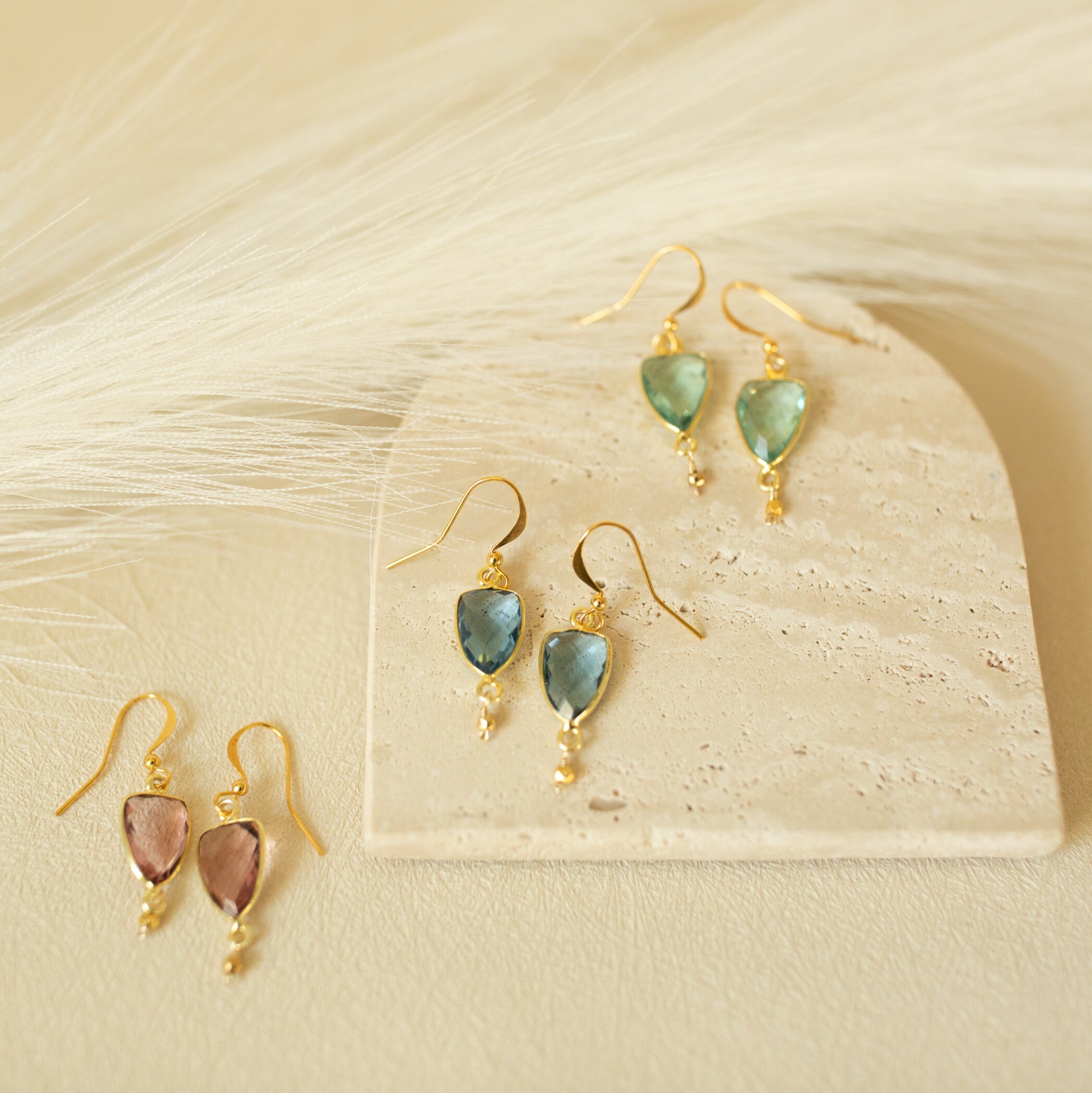 Rhodolite Garnet Gold Isla Earrings
