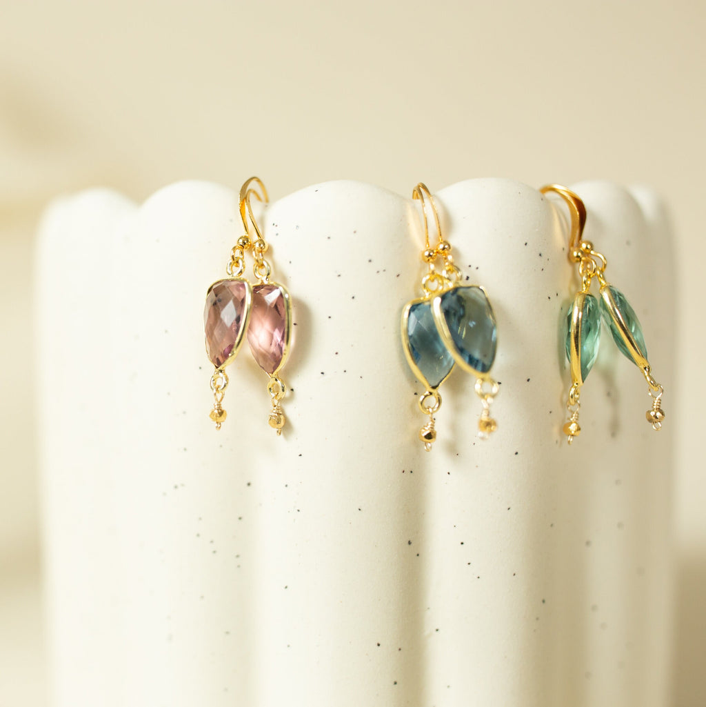 Rhodolite Garnet Gold Isla Earrings