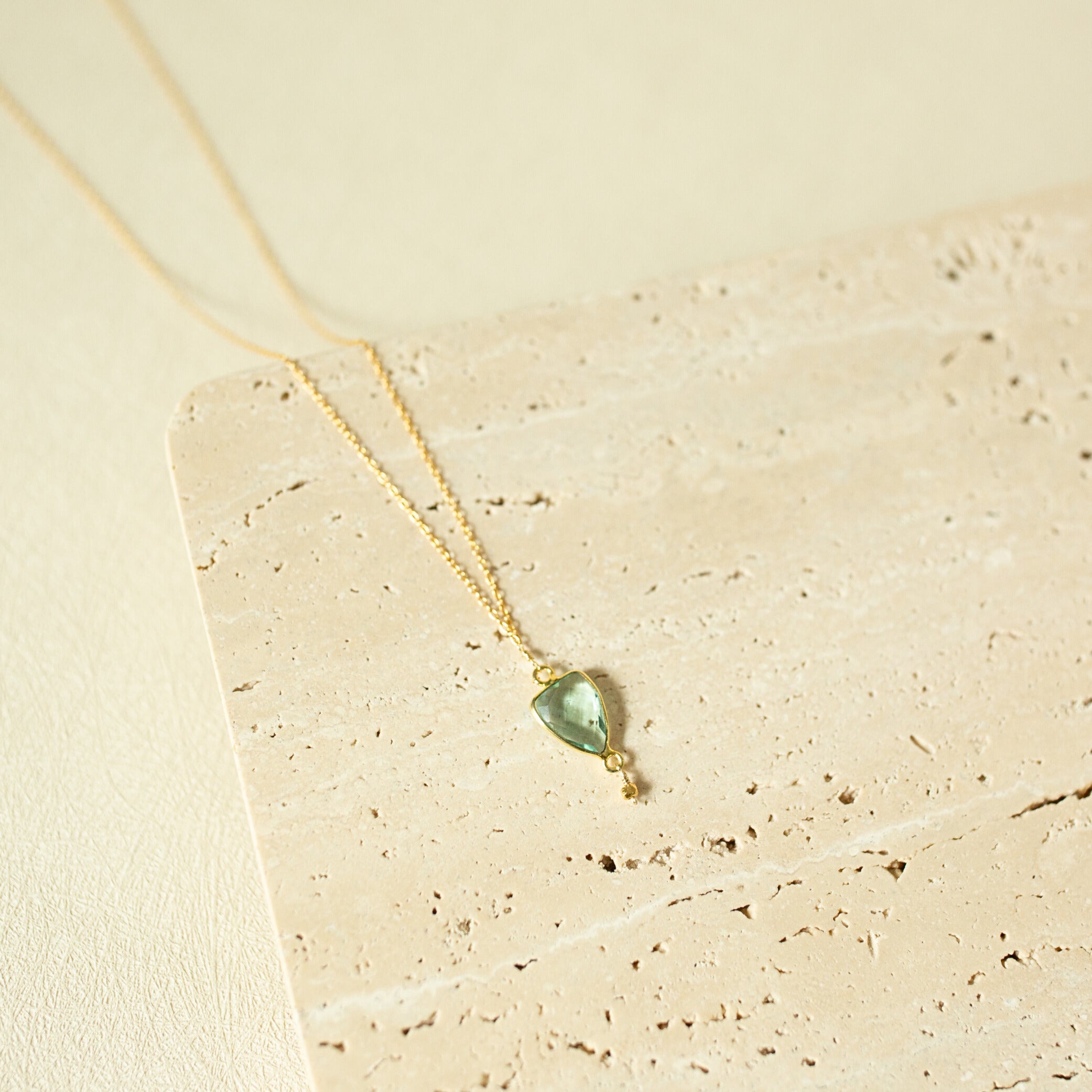 Green Amethyst Gold Isla Necklace