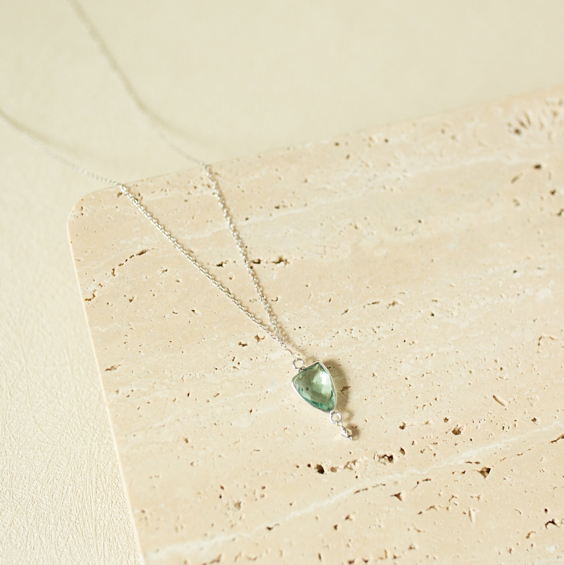 Green Amethyst Silver Isla Necklace