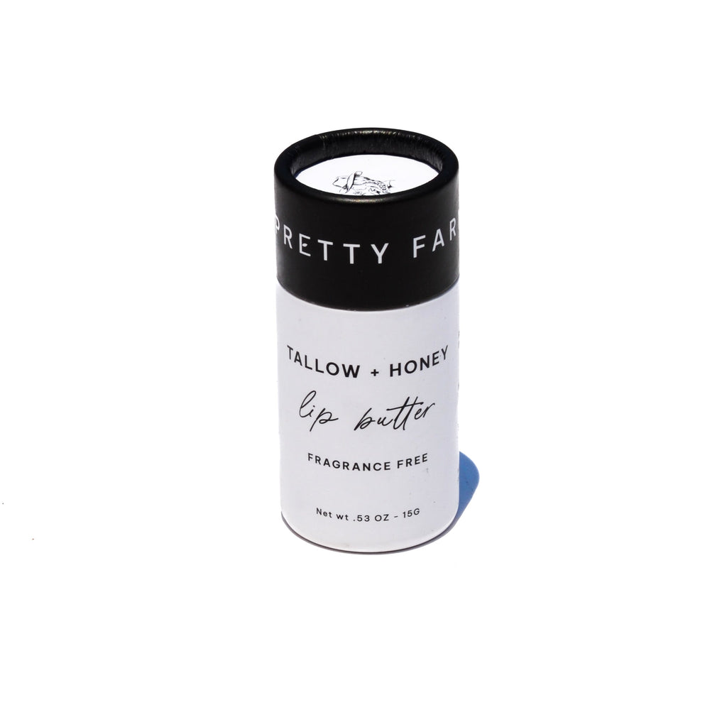 Fragrance Free Tallow + Honey Lip Butter | Eco-Friendly Travel Tube