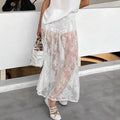 Brocade Lace See Through White Jacquard Early Spring Dress