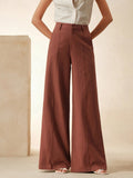 Small Breathable High Waist Drooping Work Pant Light Luxury Loose Slimming Sense Design Straight Casual Pants