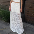 Spring Jacquard Hollow Out Cutout Lace Skirt Long Skirt Women