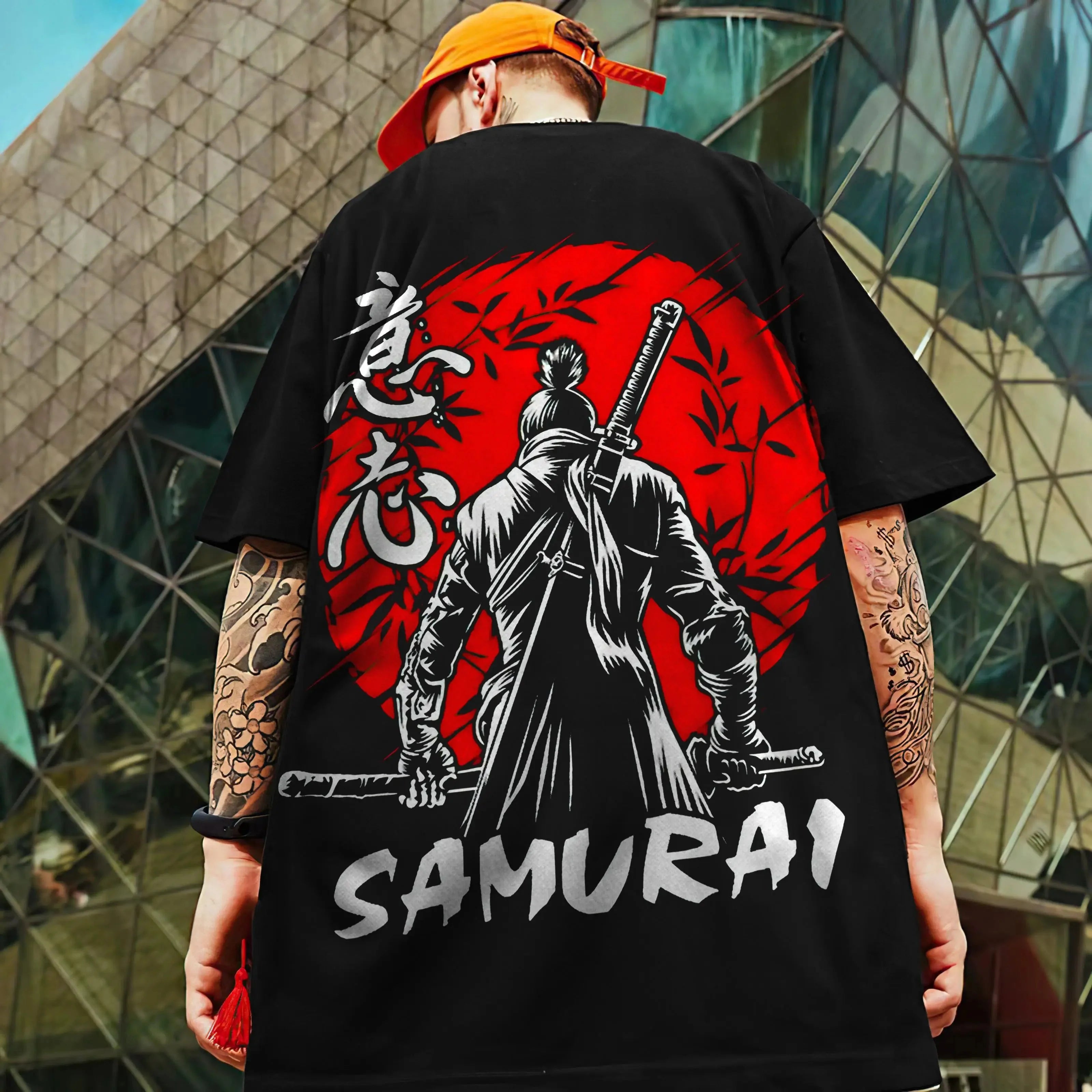 🗡️  3D Samurai Knife Print Oversized T-Shirt