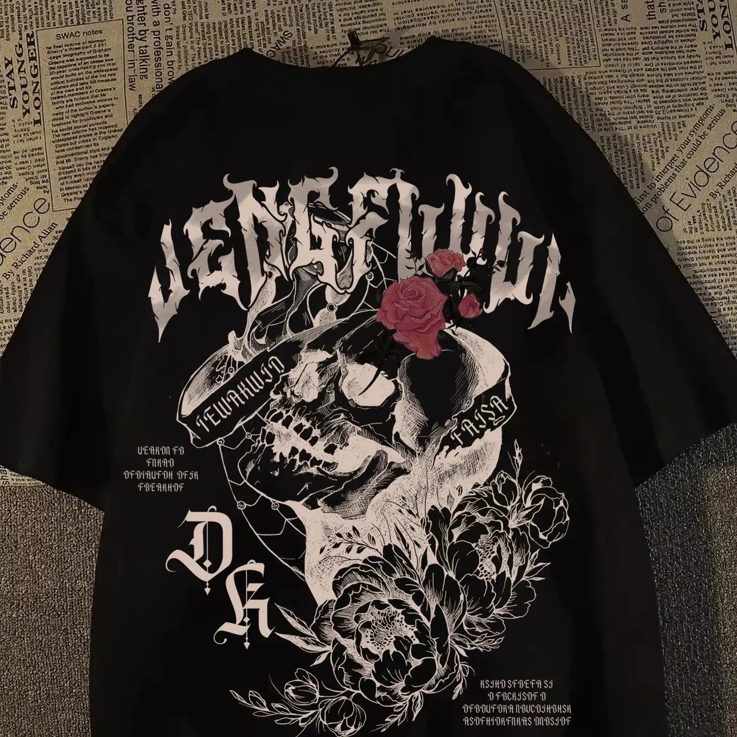 💀 Pure Cotton Retro Skull Print T-Shirt