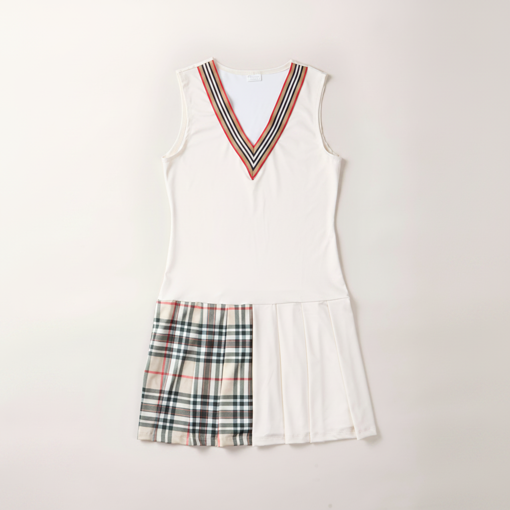 Aggie Brown Plaid Dress - White Background