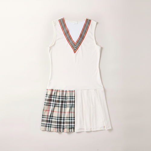 Aggie Brown Plaid Dress - White Background