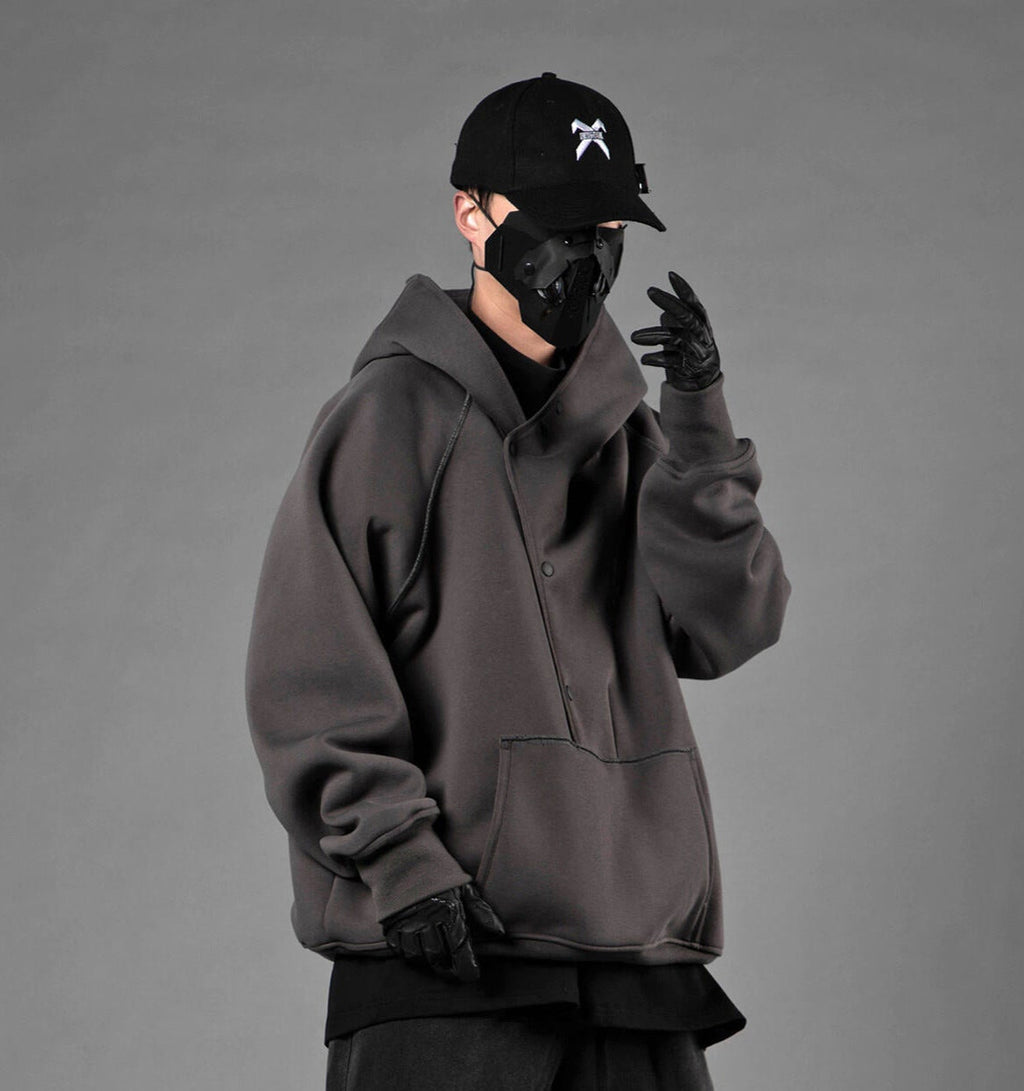 HiH38 Grey Layered Hoodie