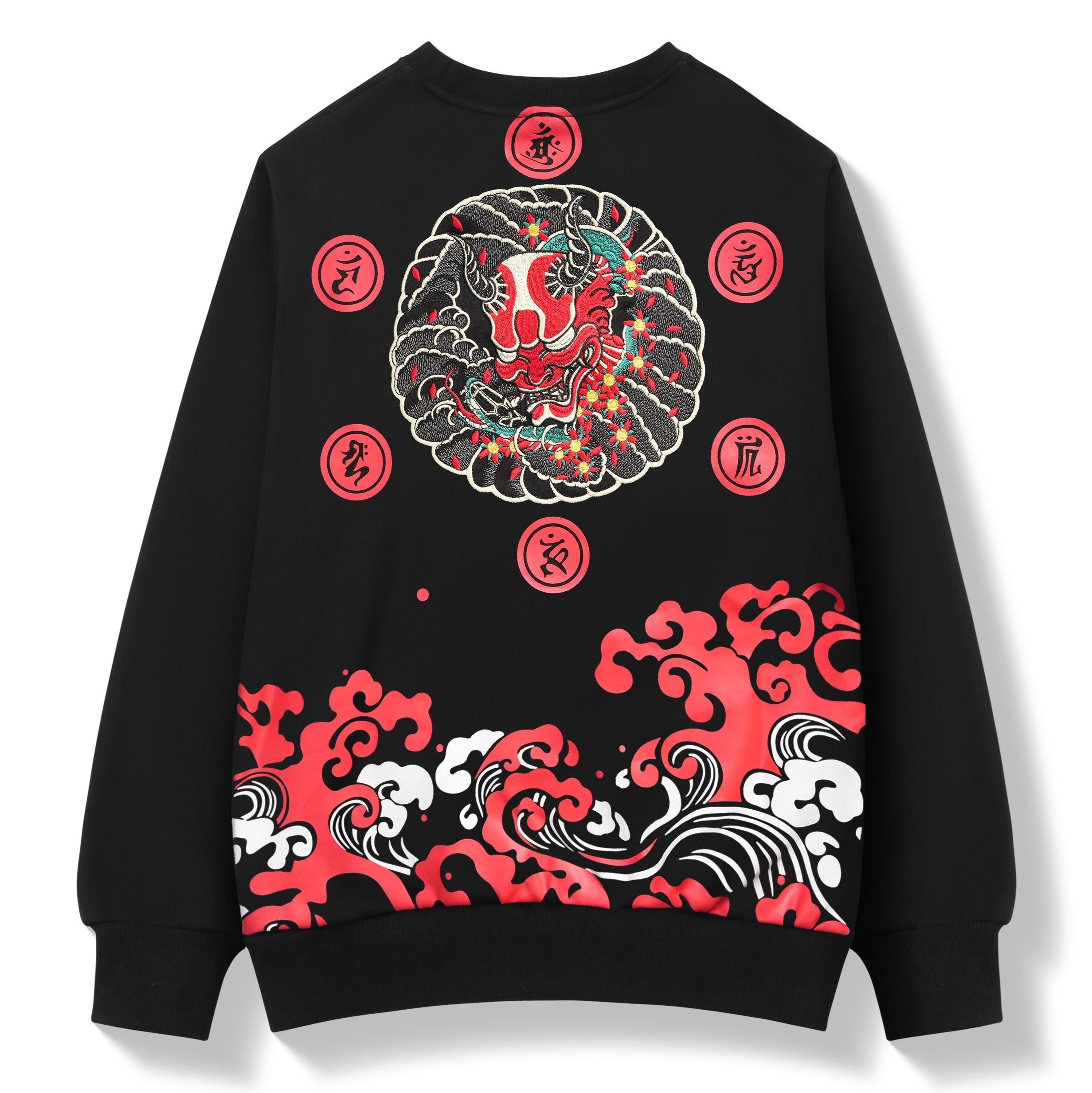 SW9060 Red Oni Embroidered Sweater