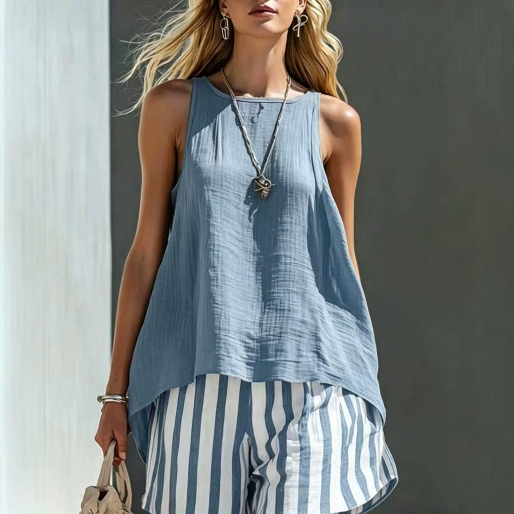 Women's V-Neck Long-Sleeve Loose-Fit Button-Up Shirt