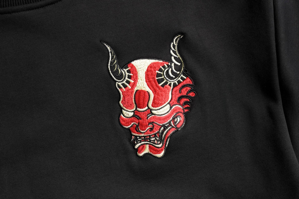 SW9060 Red Oni Embroidered Sweater