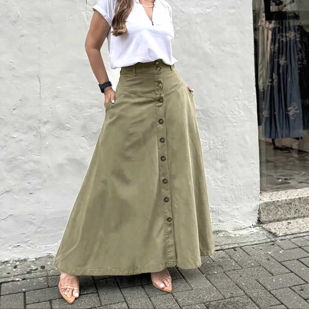 Women's Elegant High-Waist A-Line Skirt