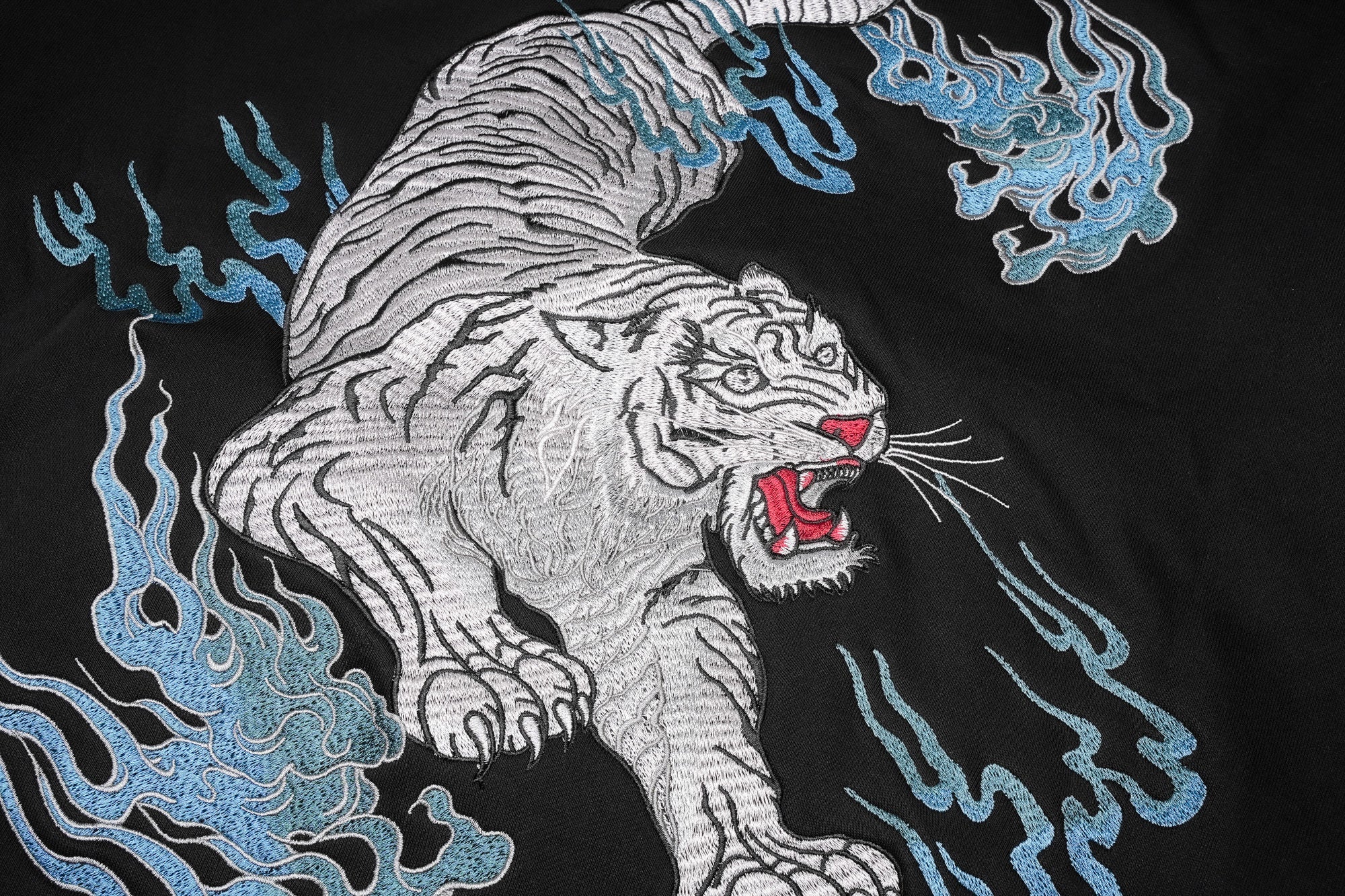 KH9817 Flaming White Tiger Hoodie