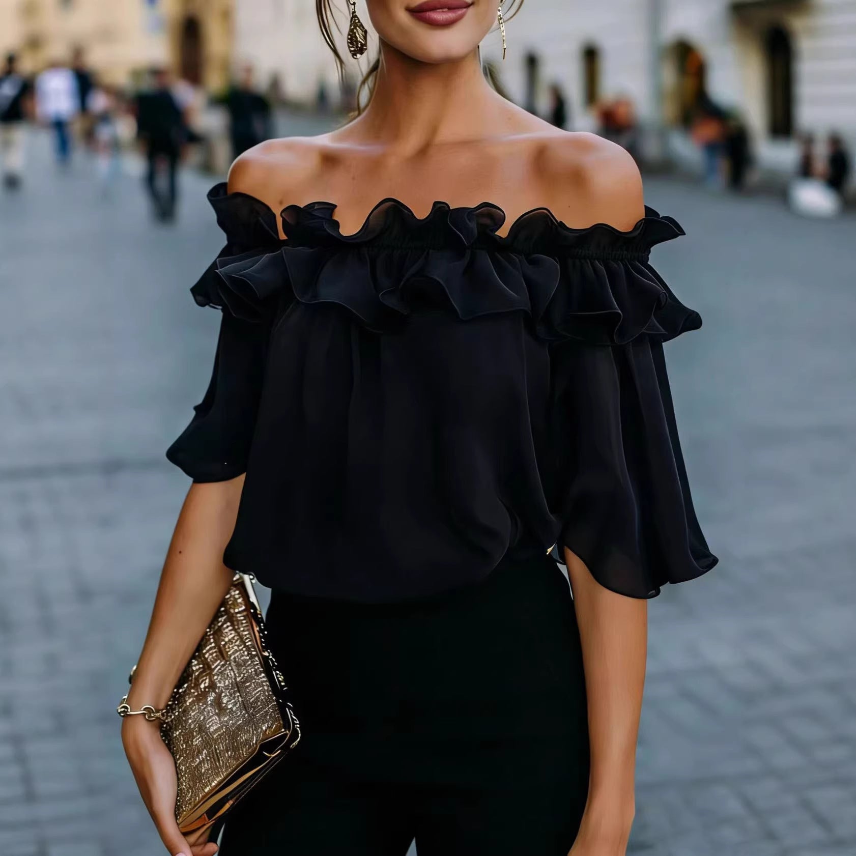Women's Loose-Fit Short-Sleeve Minimalist Shirt