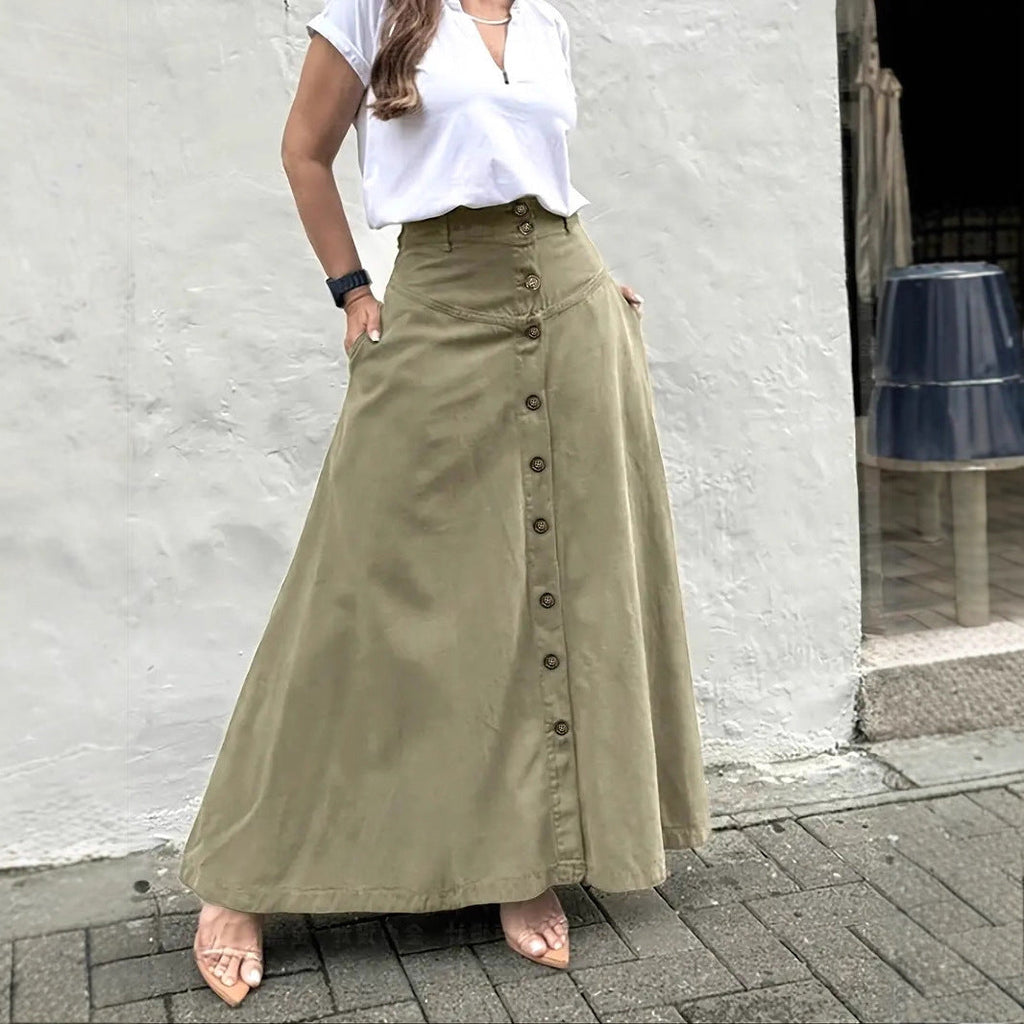 Women's Elegant High-Waist A-Line Skirt