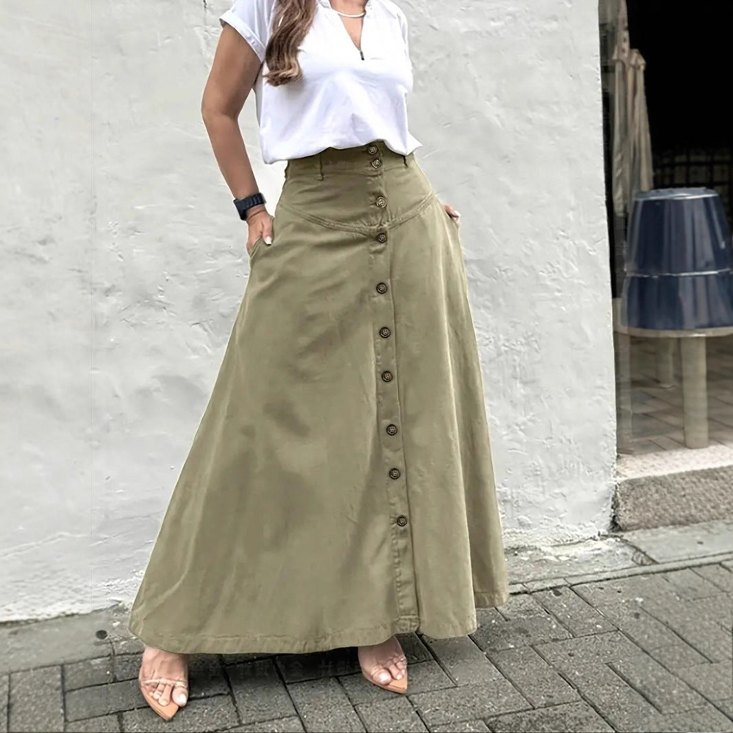 Women's Elegant High-Waist A-Line Skirt