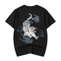 ET9817 Flaming White Tiger Embroidered Tee