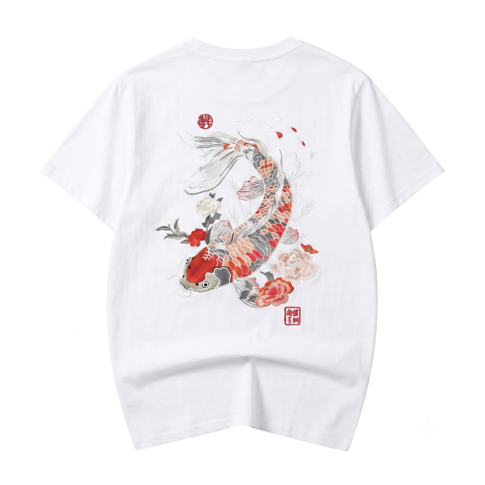 ET514 Koi Fish Embroidered Tee