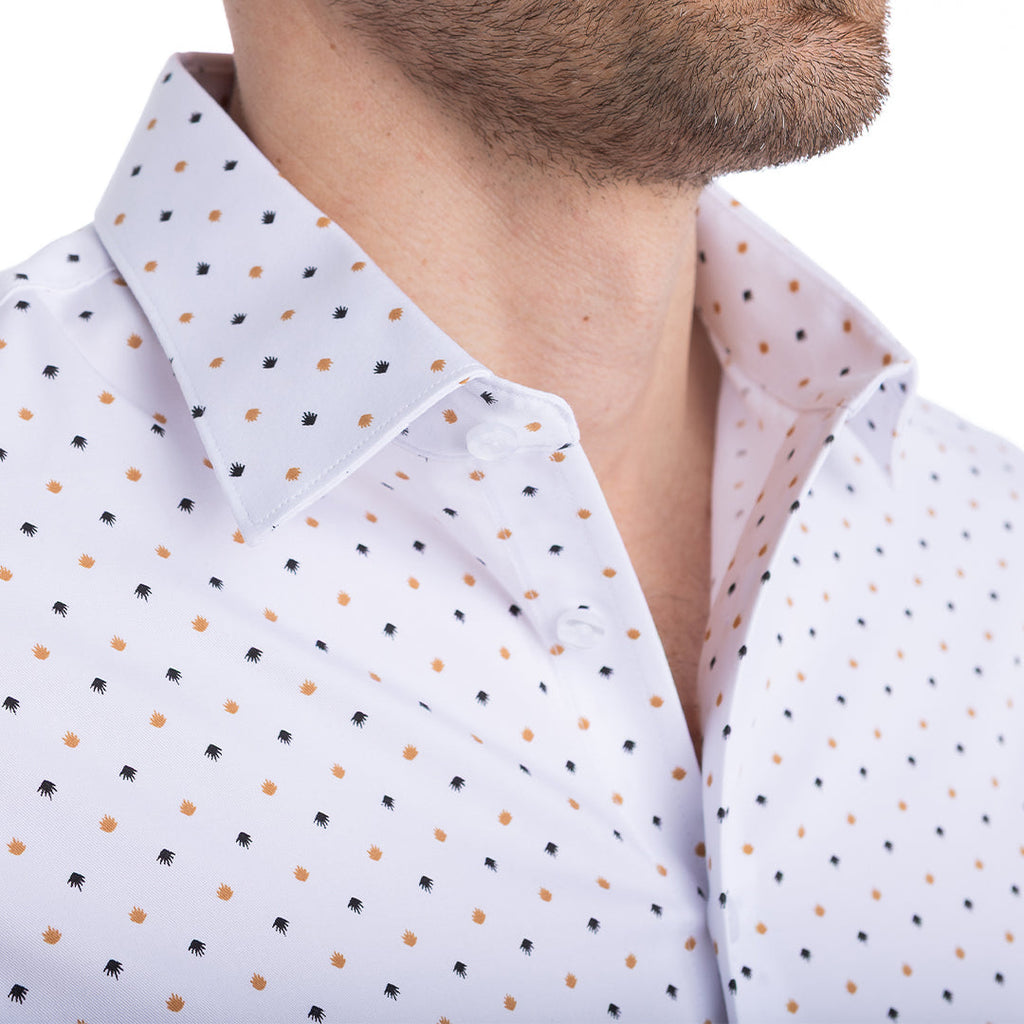 goTIELESS Ultimate Dress Shirt (White/Royal Palm)